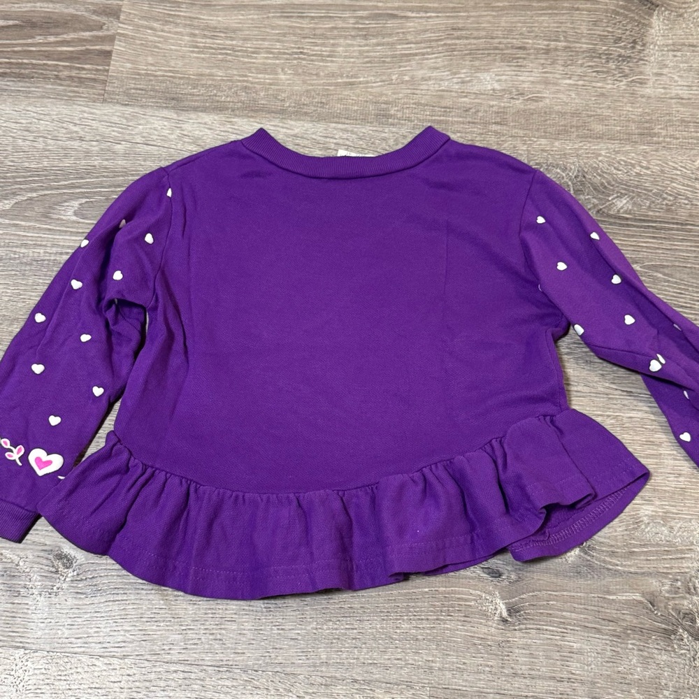 Vintage 90s Kittens in Teacups Ruffle Top hearts pastel 4T Toddler - Picture 2 of 6